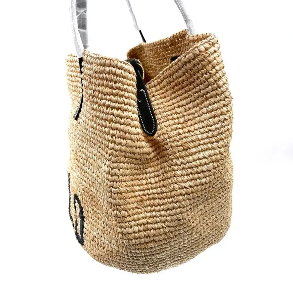 SOLD-POLO Ralph Lauren Raffia Tote Bag - Picture 6 of 11